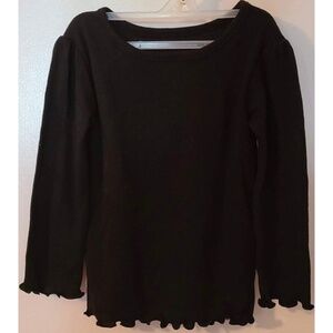 12M Black LS Solid Rib Tee
